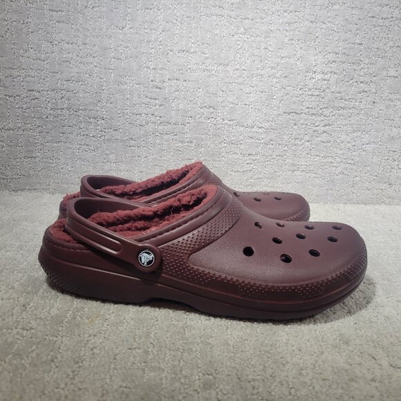 Crocs Men's Size US 13 Dark Cherry Classic Slip On Casual Lined Clogs 203591 - Picture 4 of 10